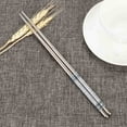 thumbnail image 1 of Reusable Chopsticks - 8.9" 1 Pairs, Non-Slip Stainless Steel, Dishwasher Safe, Laser Engraved Pattern (Silver)Harlik, 1 of 3