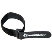 Reusable Cinch Straps 1" x 12" - 12 Pack, Multipurpose Quality Hook and Loop Securing Straps (Black) - Plus 2 Free Bonus Reusable Cable Ties