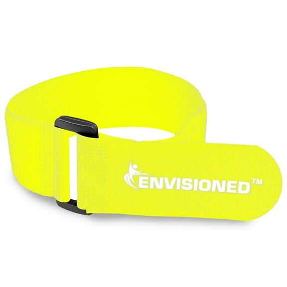Reusable Cinch Straps 2" x 100" - 2 Pack - Hook and Loop Straps (Neon Yellow)
