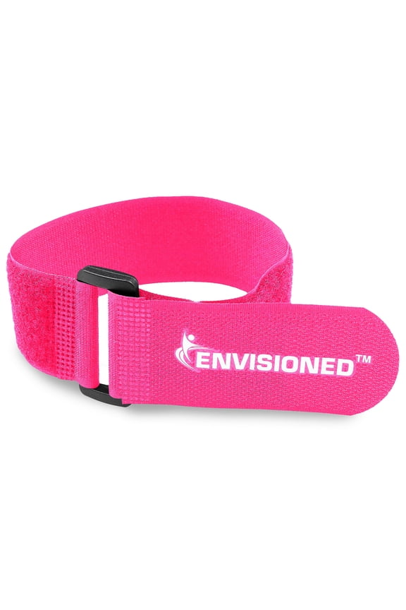 Reusable Cinch Straps 2" x 72" - 2 Pack - Hook and Loop Straps (Neon Pink)