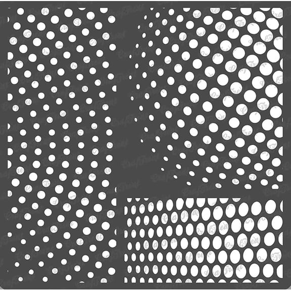 Reusable Circle Pattern Stencils for Painting on Wood, Canvas, Paper, Fabric, Floor, Wall and Tile - Halftone Circles - 6x6 Inches - DIY Art and Craft Stencils - Large Halftone Dot Stencil
