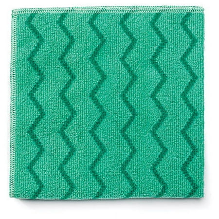 Reusable Cleaning Cloths, Microfiber, 16 X 16, Green, 12/carton | Bundle of 5 Cartons