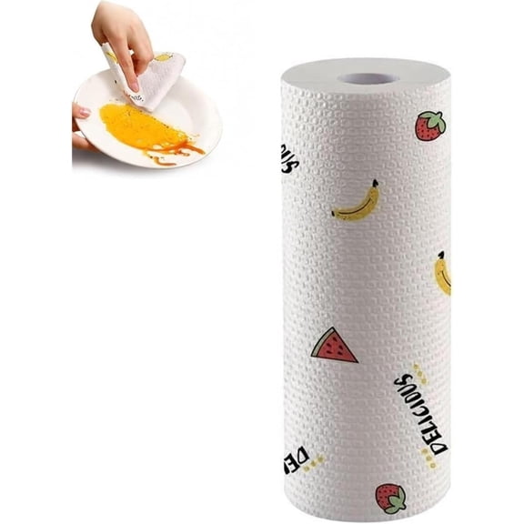 Reusable Cleaning Lazy Rags Roll, Washable Wet Dry Dish Cloths, Absorbent Degreasing Non-Stick Non-Woven Kitchen Towels for Kitchen Bathroom Car Office