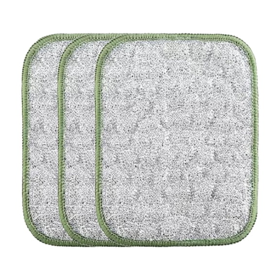 Reusable Cleaning Pads Multipurpose Scouring Pads for Kitchen Bathroom Surfaces Durable Non Scratch Design Pack of 3