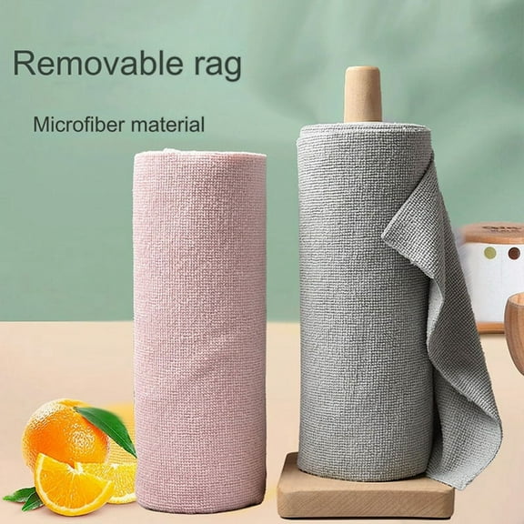 Reusable Cleaning Wipe Household Microfiber Towel Rolls Dish Rags Wash Paper Towel Replacement Pink