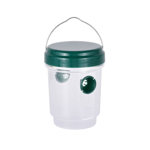 Reusable Clear Plastic Garden Fruit Fly Trap With Hanging Sealed Lid,Outdoor Wire Hook Suspended Bug Catcher,Fruit Tree Orchard Vegetable Plot Pest Control Accessory,Backyard Garden Layout Supply