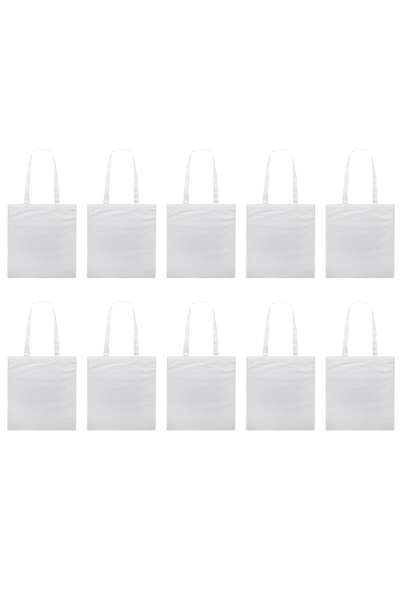 Reusable Cloth Fabric Grocery Tote Bags - 10 Pack - Gift Bags - White