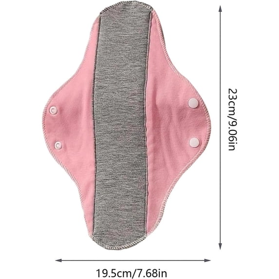 Reusable Cloth Menstrual Pad 1PC, Leakproof Washable Sanitary Pads with Snap Buttons, Breathable Absorbent Incontinence Liners for Women, Postpartum Bladder Leak Protection, Random Color