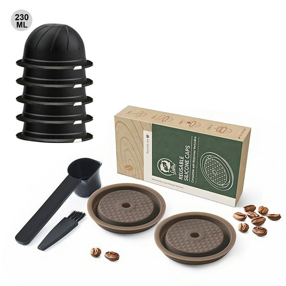 Reusable Coffee Capsules Refillable Pods for Nespresso Vertuoline Vertuo, 5PCS 150ML the Capsule Shell (not include coffee powder)