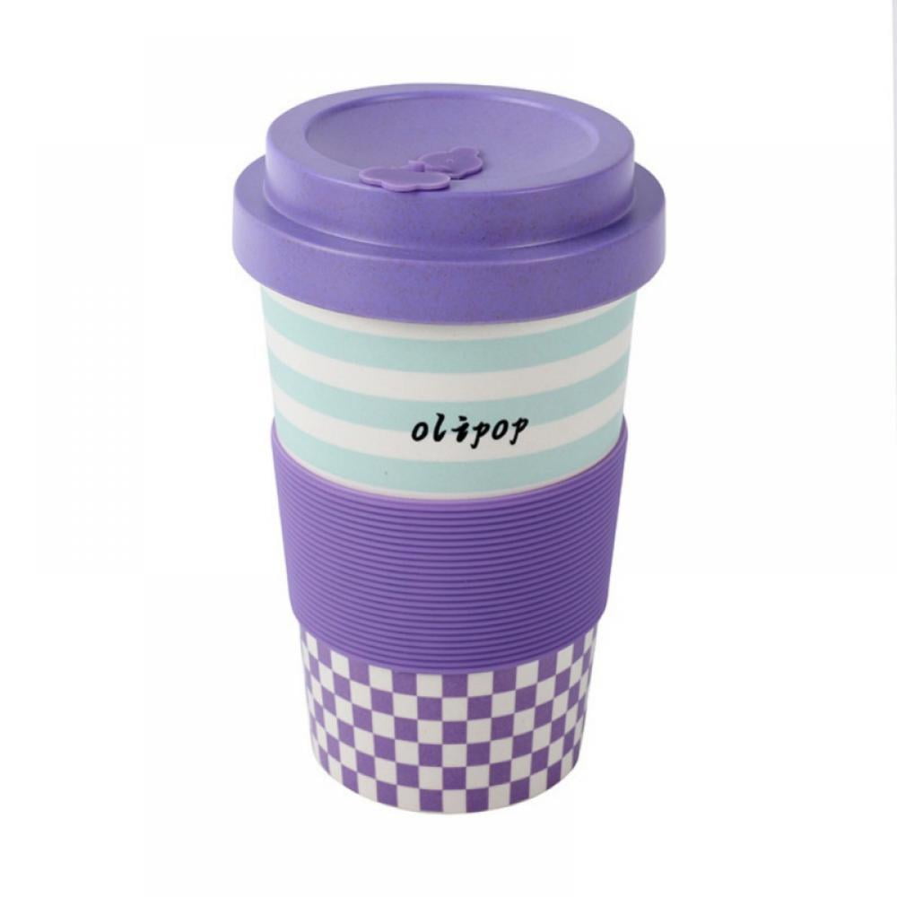 Reusable Coffee Cup with Lid for Travel,Organic Bamboo Fiber BPA Free  Dishwasher and Microwave Safe Portable Eco Cup 14oz/400ml - Walmart.com