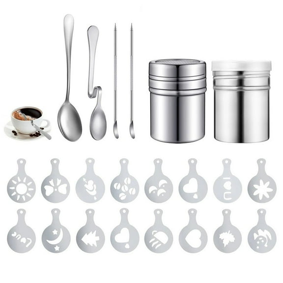Reusable Coffee Decorating Stencils Coffee For Mold Tool Spoon Coffee Needle