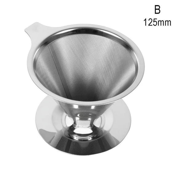 Reusable Coffee Filter 304 Stainless Steel Cone Coffee Filter Baskets Mesh Strainer Pour Over Coffee Dripper With Stand Holder