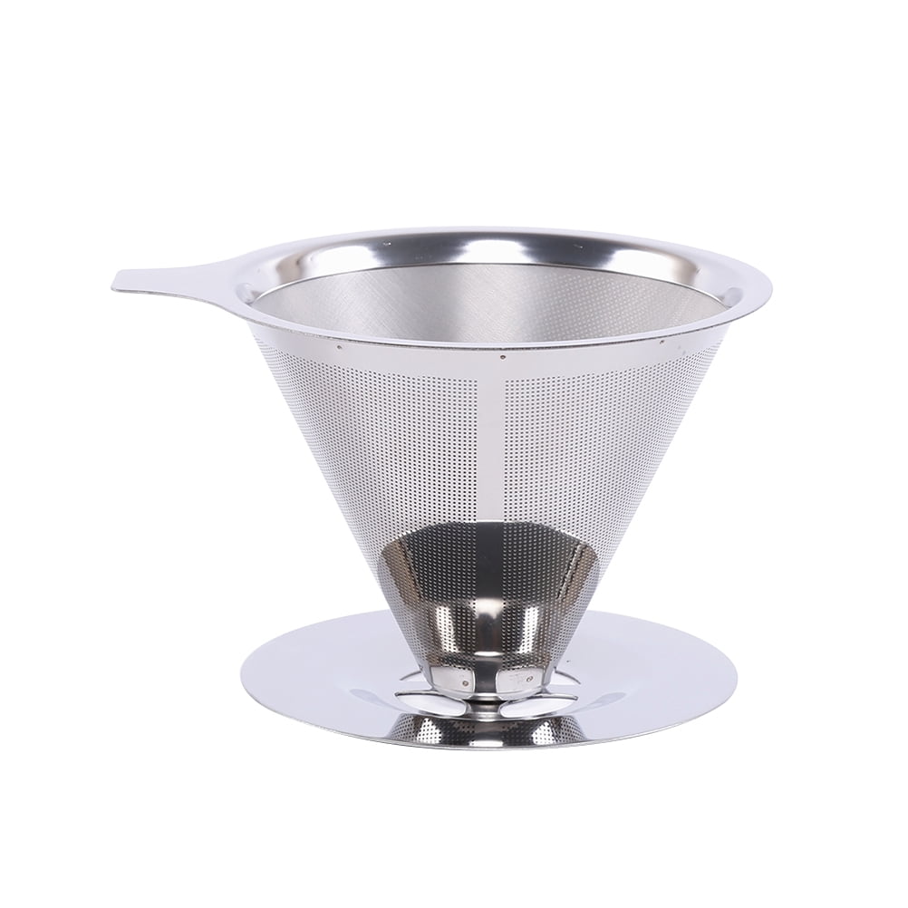 Reusable Coffee Filter Cone Shape Dual Layer Coffee Filter Mesh Basket