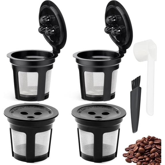 Ddluck Reusable K Cups for Ninja Dual Brew Coffee Makers (4 pack)