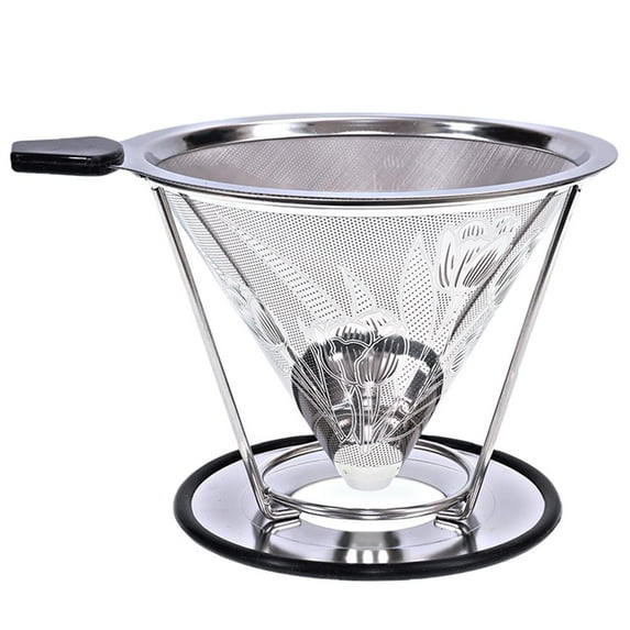 Reusable Coffee Filter Stainless Steel Holder Metal Mesh Funnel Baskets Brew Drip Coffee Filters Dripper Drip Coffee Filter Cup
