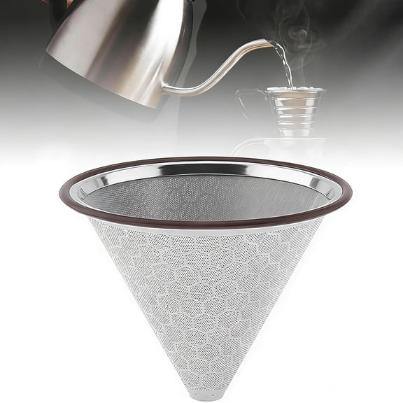 Reusable Coffee Filter, Stainless Steel Permanent Coffee Filter, Cone Pour Over Coffee Filter Compatible with V60, , , Coffee Dripper for Cuisinart Coffee Maker Filter and Brewer