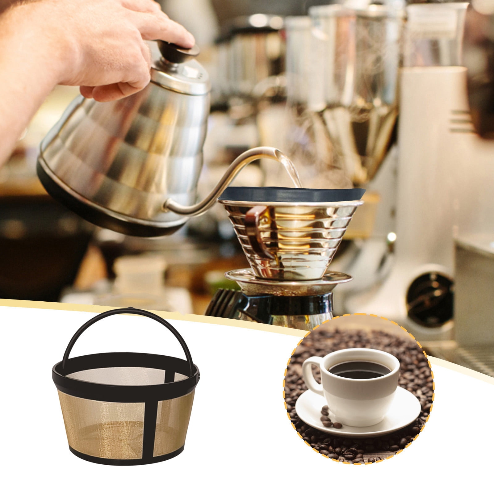 Reusable Coffee Filters 4-5 Cups,Fits most 4-5 cup basket-style other  standard-size coffeemakers,Replaces your paper Coffee Filters,BPA Free -  Walmart.com