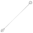 thumbnail image 1 of Reusable Coffee Stirrers, Stainless Steel Mixing Sticks, Sturdy Bartender Stirrers, Drink Accessory with Decorative Design, Multi-Function Tool for Drinks Mixing Bar Cafe Tea, 1Pc(Silver,9.4x0.8"), 1 of 6