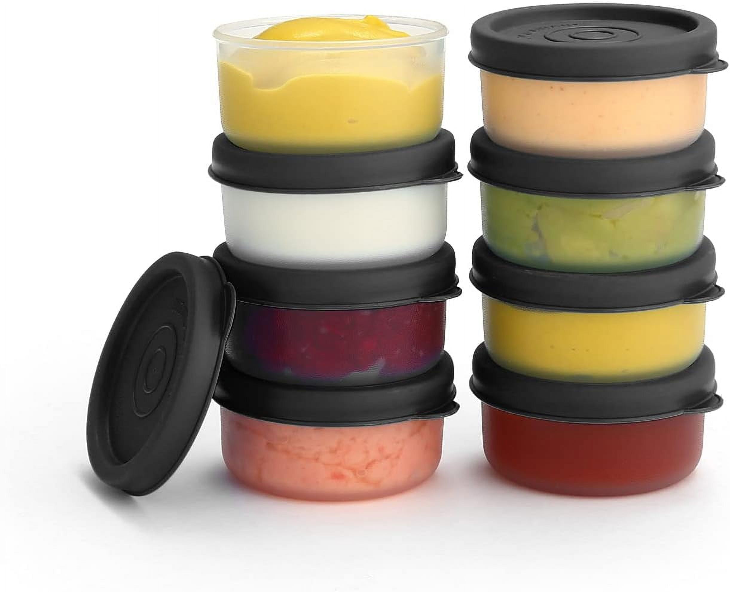 Reusable Condiment Cups Containers with Lids 8 pk. 1.3 oz. Salad