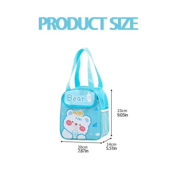 Reusable Cooler Bags Cartoon Lunch Tote Bags Insulated Portable Lunch Box Bag, #B