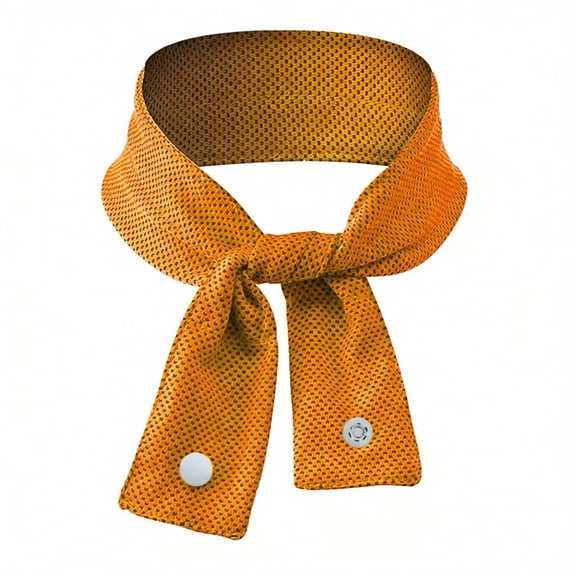 Reusable Cooling Scarf for Sports Outdoor Activities, Instant Chill Sensation Neck Wrap with Cooling Beads, Breathable Neck Accessory for Running Cycling Hiking, Heat Relief Wear (Saffron)