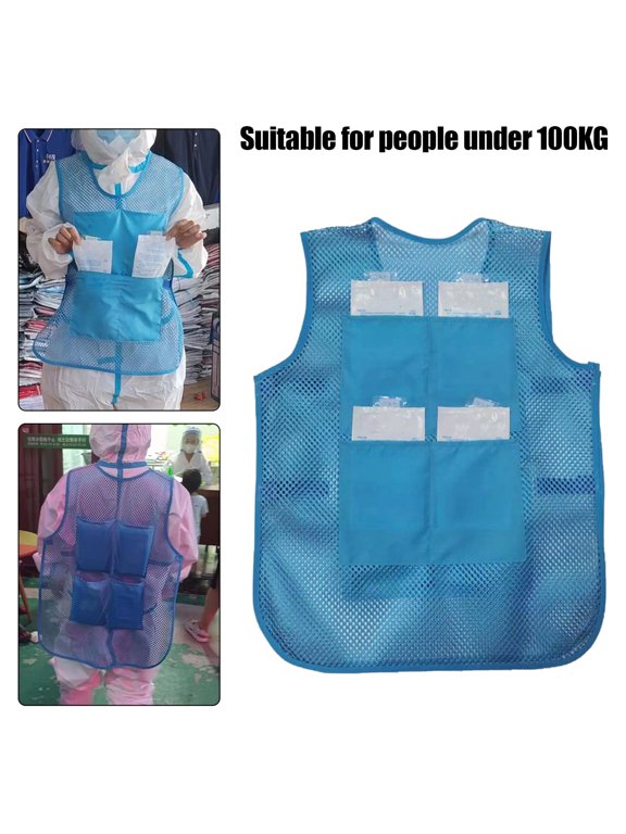 Reusable Cooling Vest with Ice Packs, Breathable Mesh Summer Heat Relief Vest, Adjustable Cooling Work Vest for Outdoor Workers, Construction, Delivery, Hot Weather