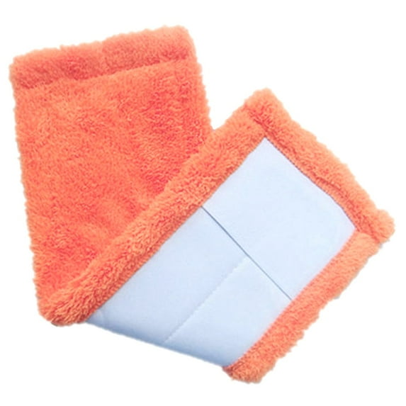 Reusable Coral Fleece Mop Pads,Cleaning Power Mop Refills,Wet and Dry Flat mop Cover, Replacement Mopping Pad,Washable Wet Pads Refill for Floor Cleaning (Mop is Not Included)(Orange)