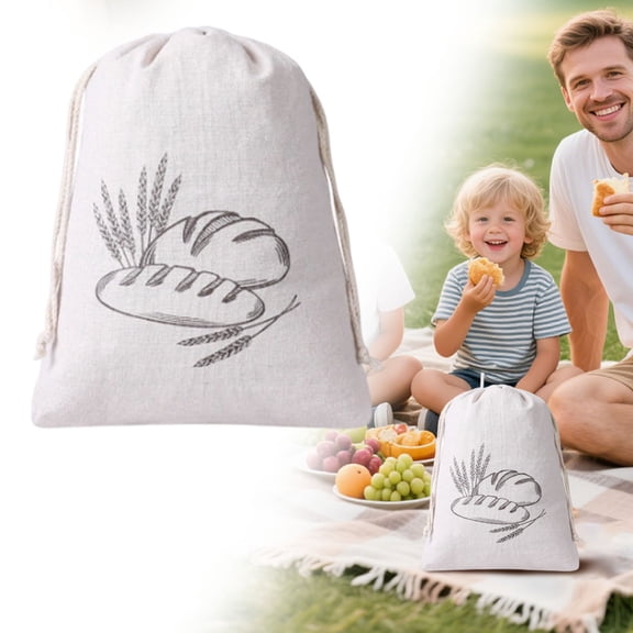 Reusable Cotton Bread Bag for Homemade Loaf, Lined Storage Bag to Extend Freshness, 1 Bag