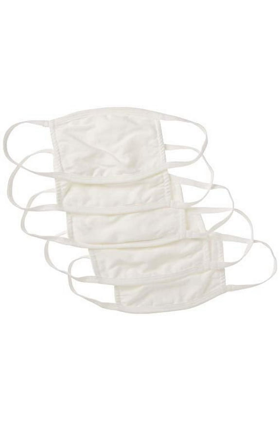 Reusable Cotton Face Mask, White / Cream, (Pack of 50)