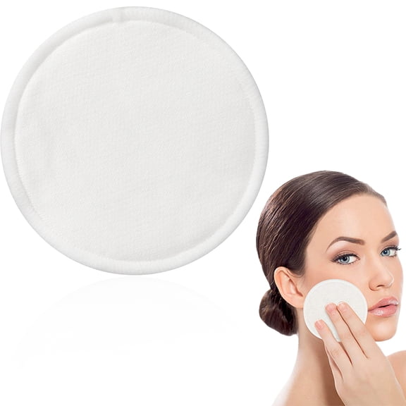 Reusable Cotton Makeup Remover Pads - Bamboo Cotton Cleansing Puffs, 3.1 in Round, Soft Washable Pads, Facial Cleansing, Lip Makeup Removal, Daily Skincare Tool, Eco Friendly Cotto Makeup Organizers