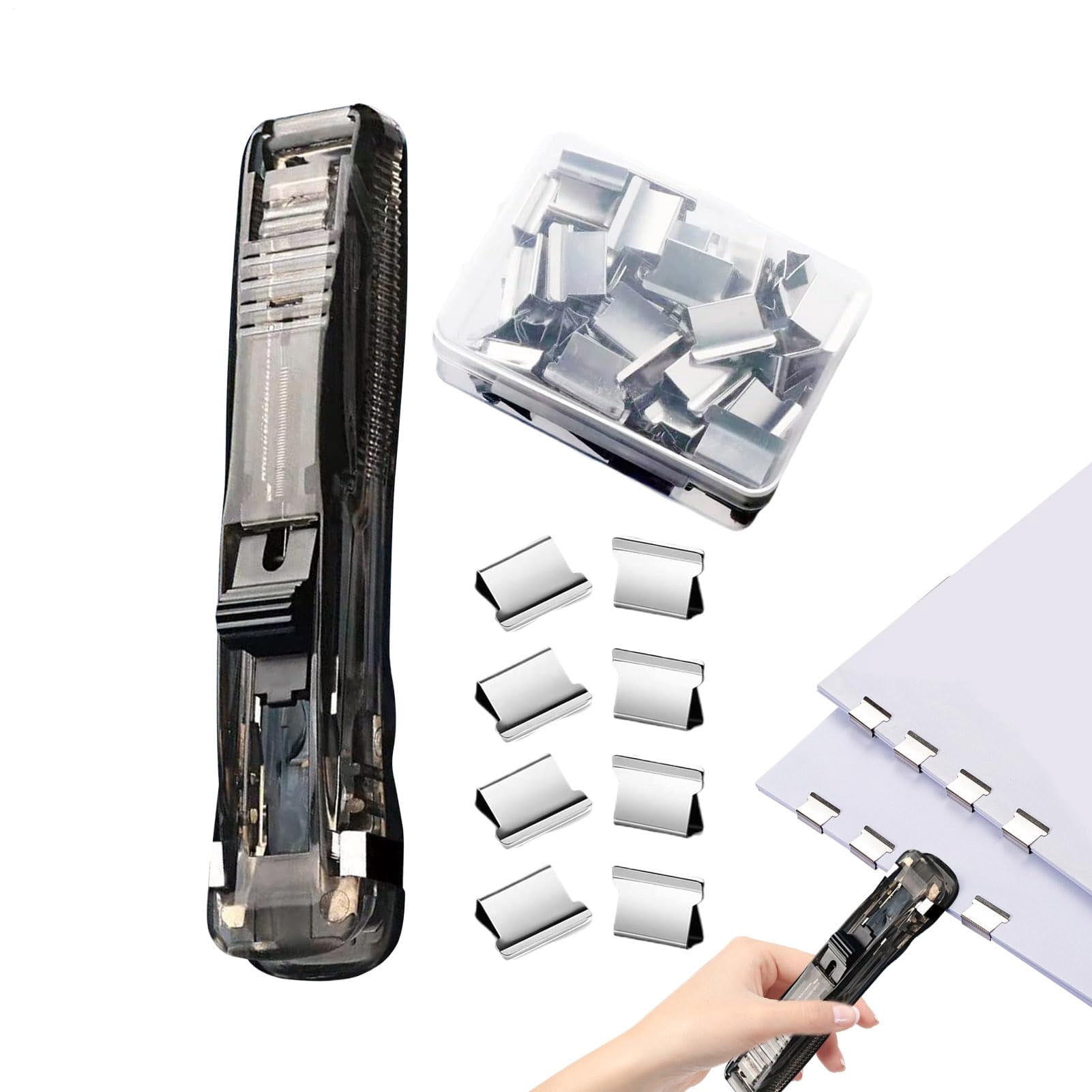 Reusable Creative Stapler, 40 Sheets Capacity Push File Fastener ...