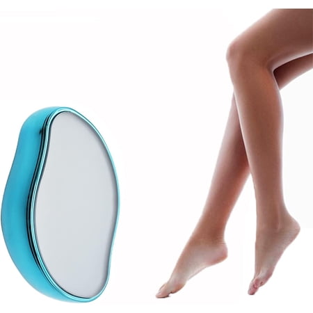 Reusable Crystal Hair Remover Physical Bleame Hair Removal Tool Painless Safe Epilator Body Hair Remover Depilation Glass Shaver (Blue)
