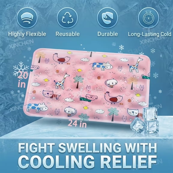 Reusable Cute Gel Ice Packs for Injuries - Soft Flexible Cold Compress for Face, Shoulder, Hip, Leg, Arm, Ankle, and Foot