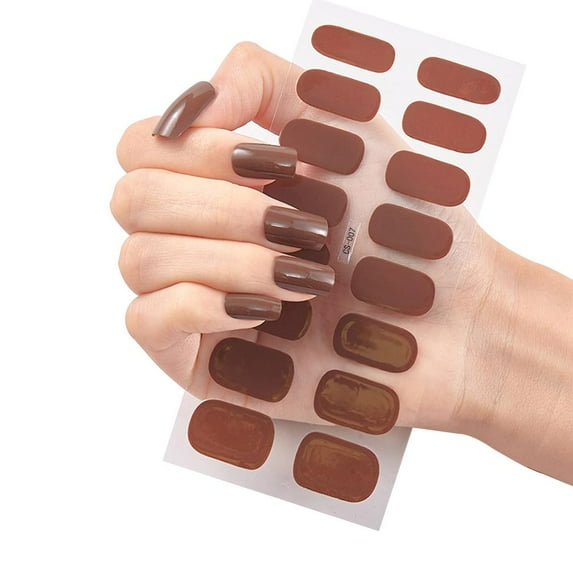Reusable DIY Nail Stickers 16-Piece Set With 10 Styles Pure Color Safe And Eco-Friendly