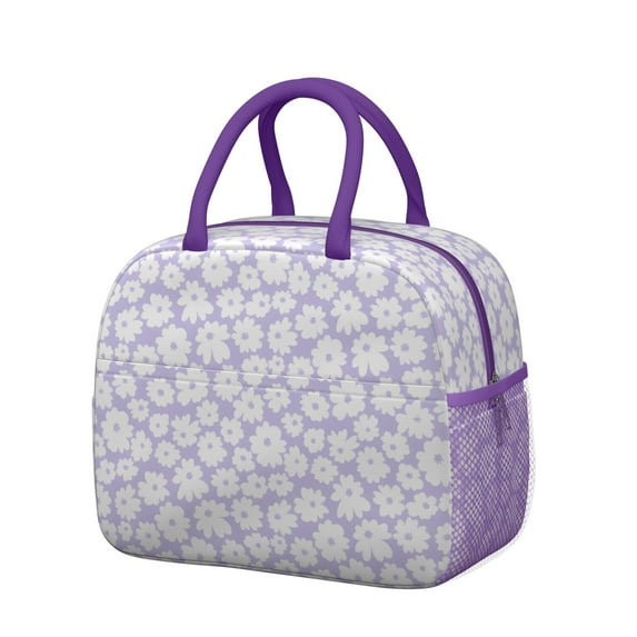 Reusable Daisy Lnsulated Lunch Bag for Women & Men-Leakproof Water-Resistant Cooler Tote,Large Capacity(10.6x8.7x6.3in)for Work,Office,Travel,Picnic,Beach.