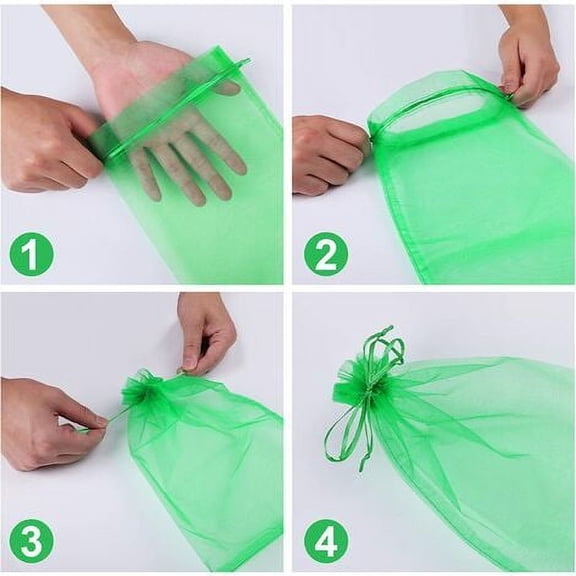 Reusable Decorative Pouches, Organza Gift Bags Clear Mesh Fabric For Multi-Use Goodie Bags, Travel Storage Containers, Drawstring Closure, Suitable For Various Small Fruits And