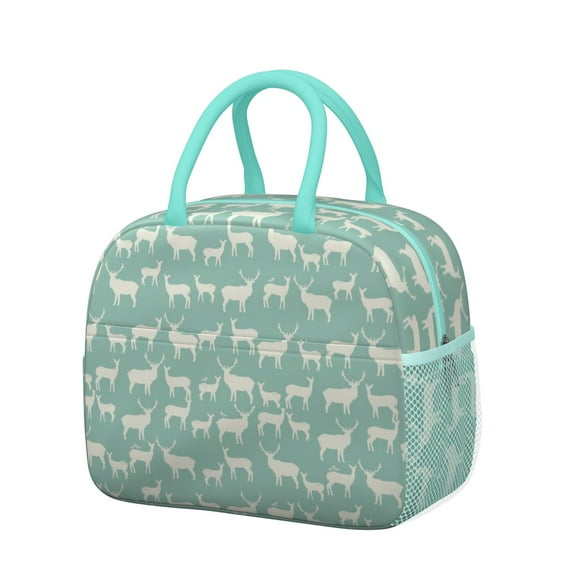 Reusable Deer Lnsulated Lunch Bag for Women & Men-Leakproof Water-Resistant Cooler Tote,Large Capacity(10.6x8.7x6.3in)for Work,Office,Travel,Picnic,Beach.