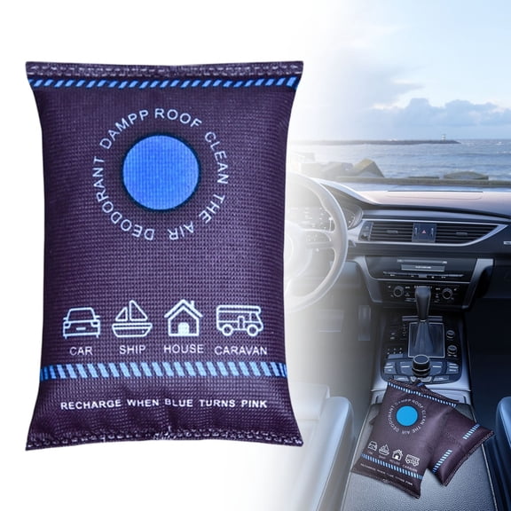 Reusable Dehumidifier Bag, Car Moisture Absorber for Windows Interior, Portable Condensation Prevention for Wardrobe Closet Basement RV Camper Storage - Electricity-Free (Blue)