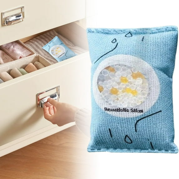 Reusable Dehumidifier Bags For Car Interior Wardrobe Closet Rv Storage Portable Moisture Absorber With Silica Gel Beads Microwave Rechargeable(18*11Cm)