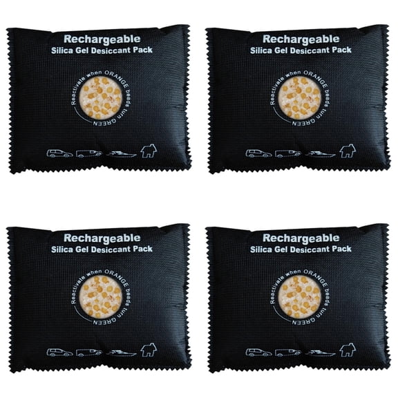 Reusable Desiccant Pack 400g (4-Pack) – Silica Gel Moisture Absorber & Humidity Control Packs for Electronics, Camera Bags, Gun Safes, Luggage & Storage