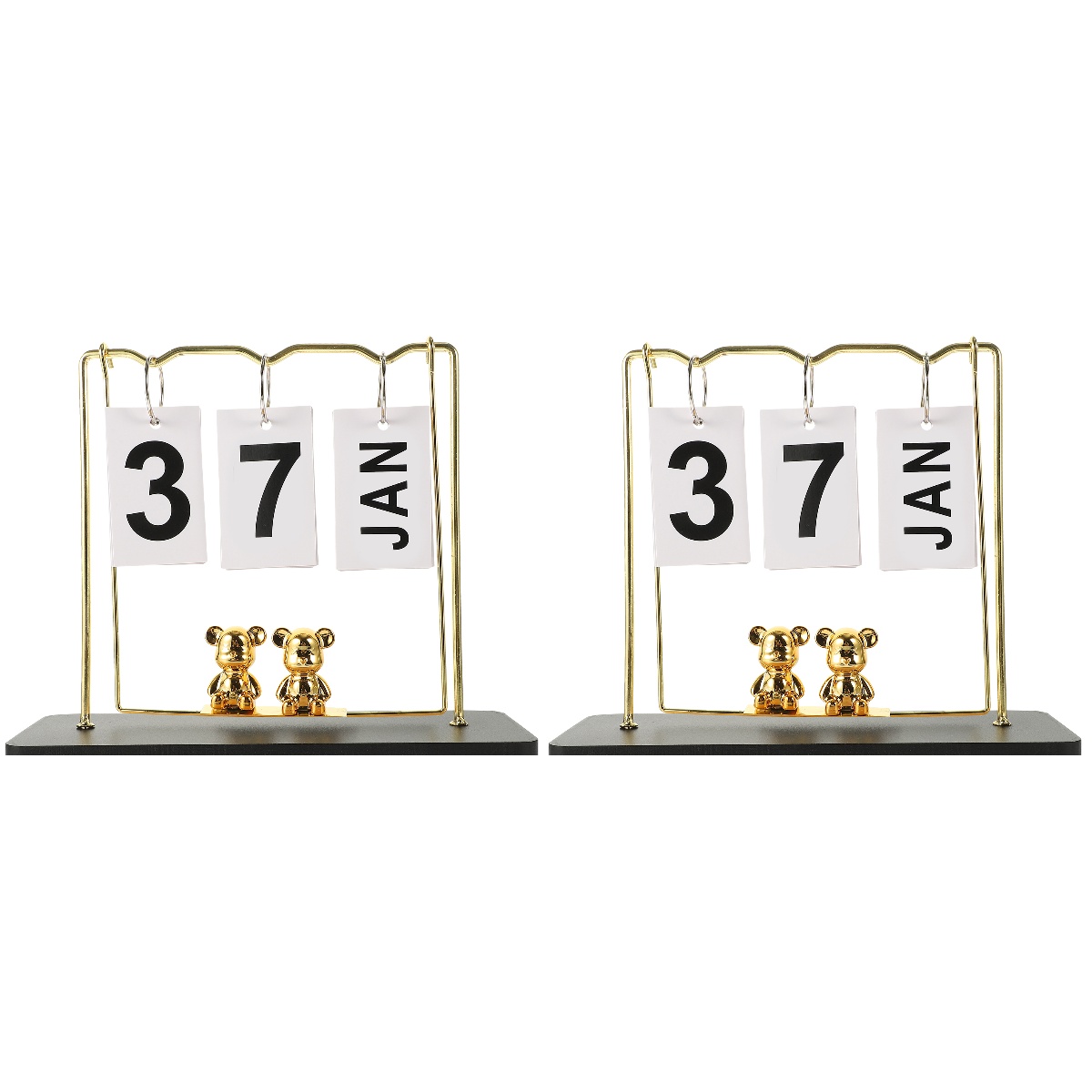 Reusable Desk Calendar for Home Wood Paper Desks Desktops Perpetual