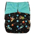 thumbnail image 1 of Reusable Diaper Cover: Waterproof Shell for Baby Prefold Cloth Diapers, Flats or Inserts (Rocket), 1 of 3