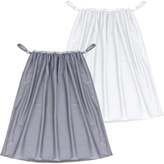 Reusable Diaper Pail Liner Bags 2 Pack for Ubbi Diaper Pail, Waterproof Larger Capacity & Washable Wet Bag for Dirty Diapers, Cloth Diaper, Laundry and Kitchen Garbage, Grey & White