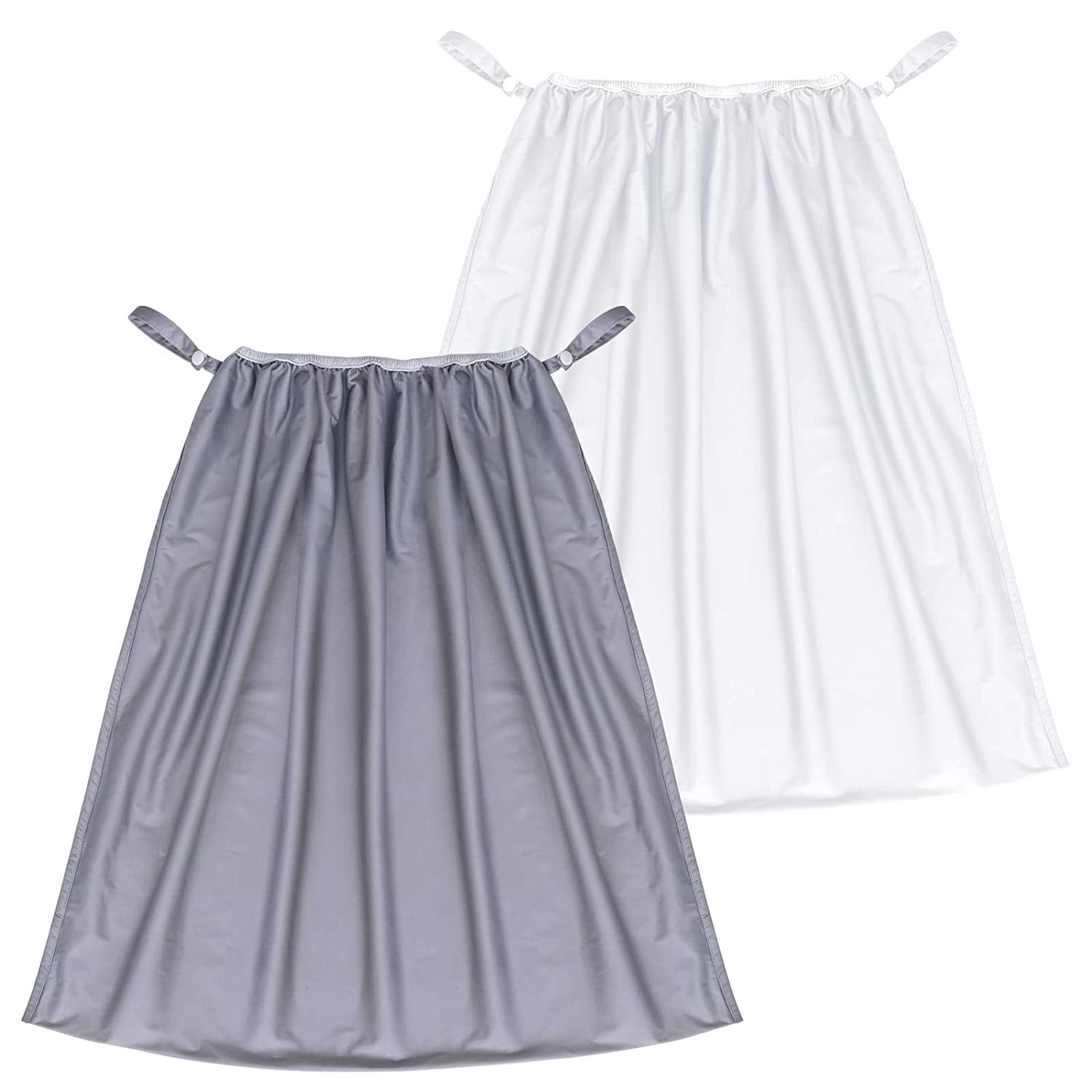 Reusable Diaper Pail Liner Bags 2 Pack for Ubbi Diaper Pail, Waterproof Larger acity & Washable Wet Bag for Dirty Diapers, Cloth Diaper, Laundry and Kitchen Garbage, Grey & White