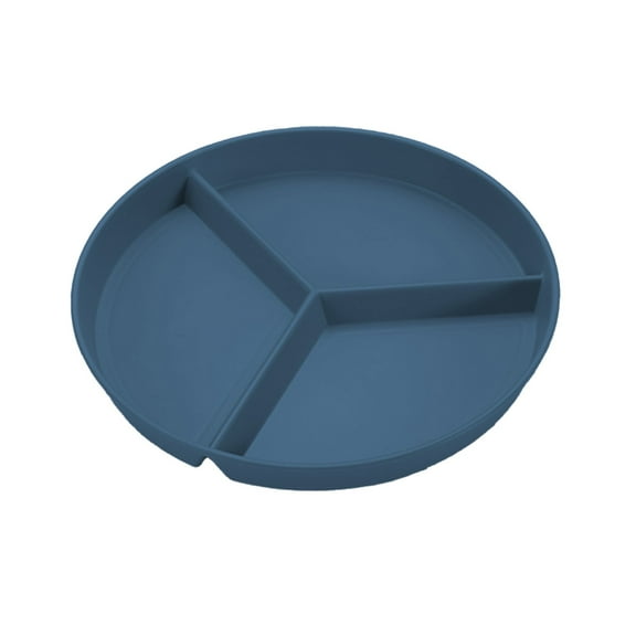 Reusable Dinner Plates 10 Inch Plastic Divided Plates for Adults Camping 3-Compartment Portion Control Plate Round Diet Lightweight Dinner Plates