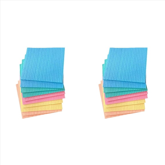 Reusable Dish Cloths, Cellulose Sponge Cloth for Kitchen, Absorbent Cleaning Cloth, 20 Pack, Multi Colors