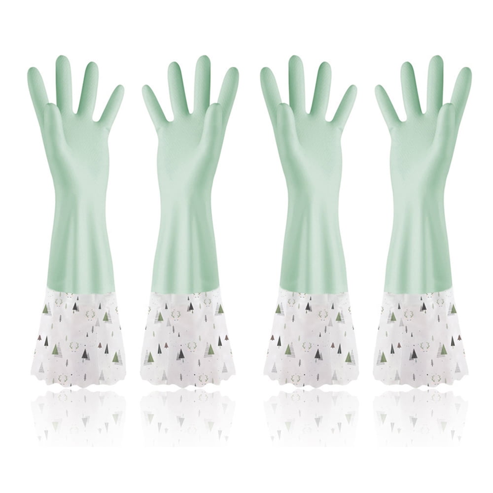 Reusable Dishwashing Gloves, Household Natural Rubber Latex Cleaning Gloves for Kitchen Cleaning