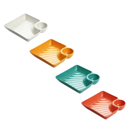 Reusable Divided Dip Tray Japanese Dumpling Plate Chips And Dip Serving Dish For Charcuterie Easy To Clean