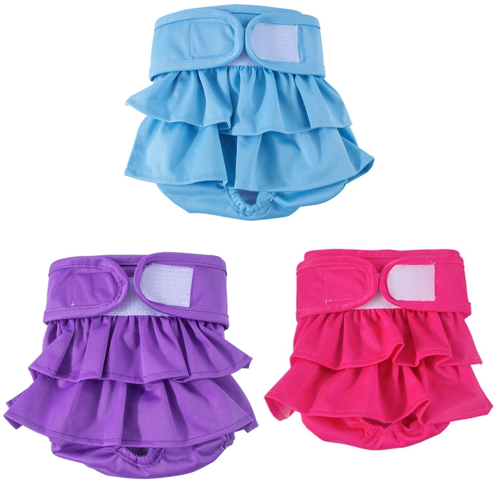SlowTon Reusable Dog Nappies Male, 3 Pack Washable Diapers Belly Bands