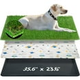 thumbnail image 1 of Reusable Dog Loo System with Artificial Grass Turf&Pee Pads&Tray, for Puppy Potty Training is Portable&Easy to Clean,35x23in Large Dog Litter Box Toilet for Indoor/Outdoor use (35.6''x23.6''), 1 of 7